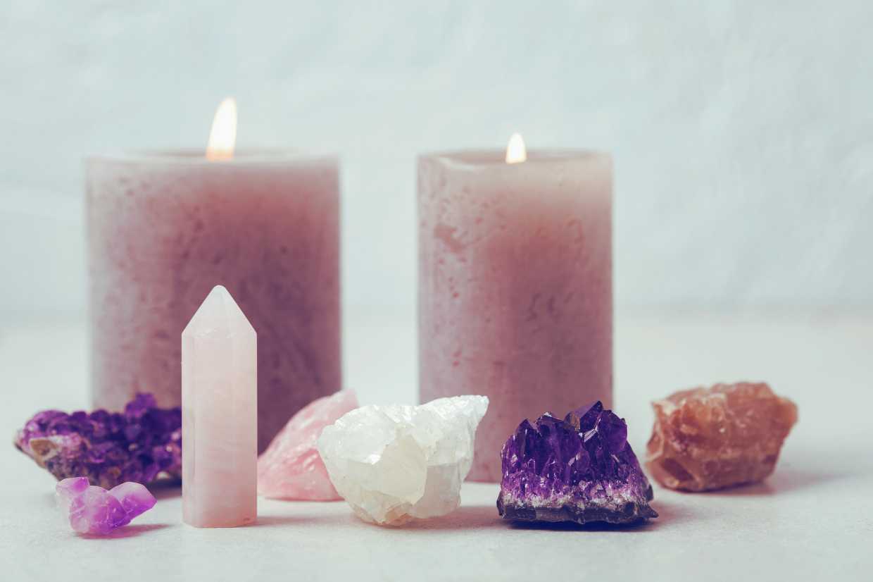 Velas y cristales para amarres de amor